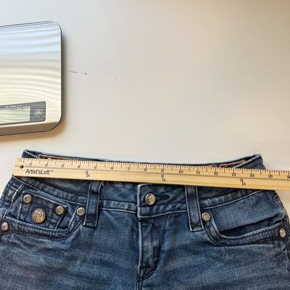 Rock Revival Celine Boot Medium Wash Denim Jean Shorts - Size 28 - Picture 7 of 9